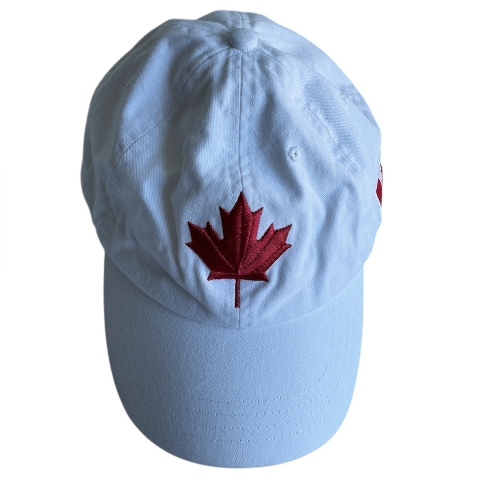 White and Red Maple Leaf Women's Hat